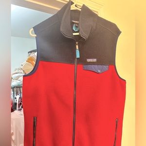 Men’s Red Blue Patagonia Synchilla Snap-T Vest